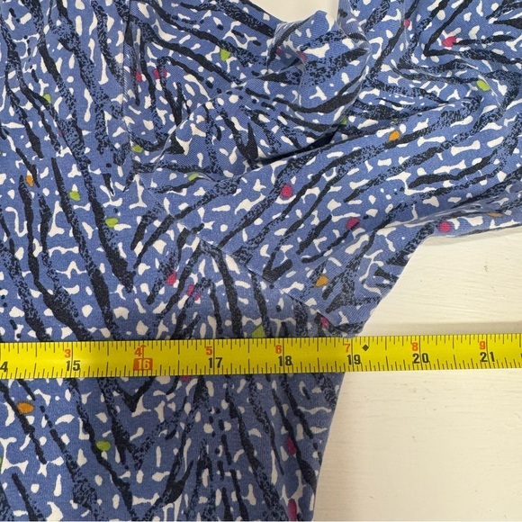 Hearts of Palm Blue and White Fitted Ribbed Blouse Women’s Size Petite Large - Picture 9 of 12